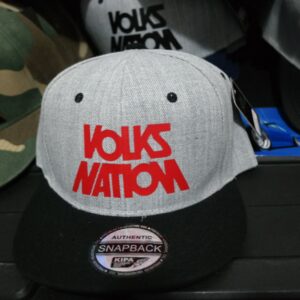 Grey & Black Hat/ Red Lettering