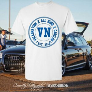 White T-Shirt & Blue Lettering (All Euro)